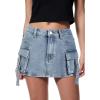 Cargo Jean Skirts for Women Sexy Mid Waist Sexy Mini Dress 2025 Trendy Y2k Clothes Denim Skirt(Cargo Blue)