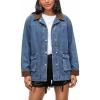 EMMIOL 025 Oversized Jean Jacket Women, Y2K Denim Fall Jackets Coat Vintage Trendy Relaxed Fit(Light Blue)