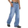 EMMIOL Baggy Jeans Men, Relaxed Loose Fit Wide Leg Denim Pants Y2K Stretch Skateboard Straight Leg Mid Rise(Blue 1)
