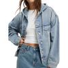 EMMIOL Barn Jean Jacket for Women Zipper Fall 2025 Clean Fit Long Sleeve Denim Jackets(Z3-blue)