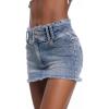 EMMIOL Denim Skirt Women Jean Stretch Casual Mini Skirts 2025 Summer Low Waist Short Dress(Design Blue)