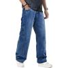 EMMIOL Men’s Baggy Wide Leg Jeans,Y2k Hip Hop Skater Denim Cargo Pants Casual Loose Fit,Relaxed Long Trousers(Navy Blue)