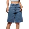 EMMIOL Women Jorts Baggy Jeans Jorts Outfits Mid-Low Waisted Denim Y2K Shorts Summer Hot Short Pants Streetwear(Blue)