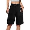 EMMIOL Women Jorts Baggy Jeans Shorts Mid-Low Waisted Denim Y2K Hip-Hop Shorts Summer Hot Short Pants Streetwear(Black-041)