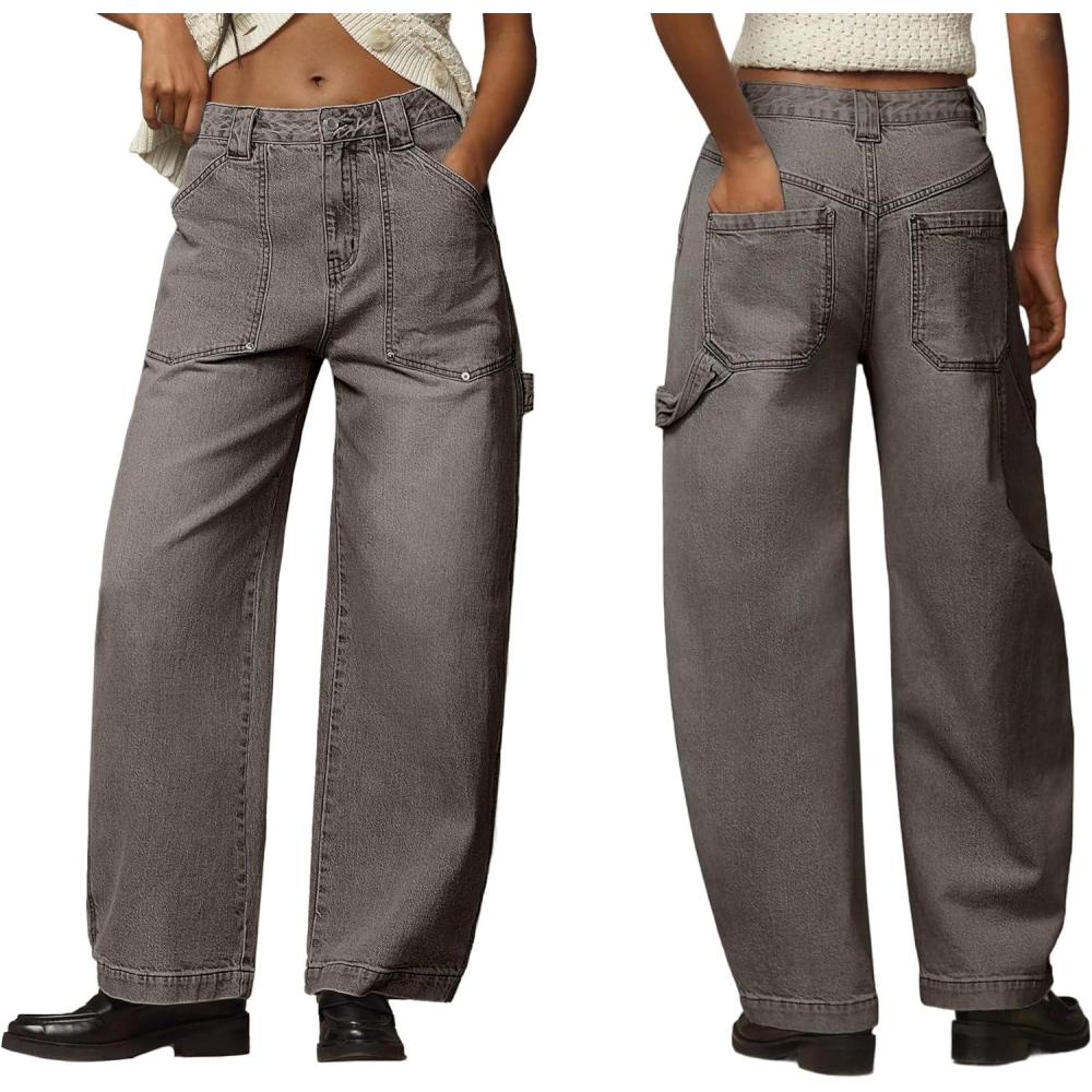 imageEMMIOL Womens Jorts Denim Shorts Y2k Vintage Baggy Mid Rise Bermuda Jeans Summer Knee Length Jort Short PantsGrey  Long Jeans