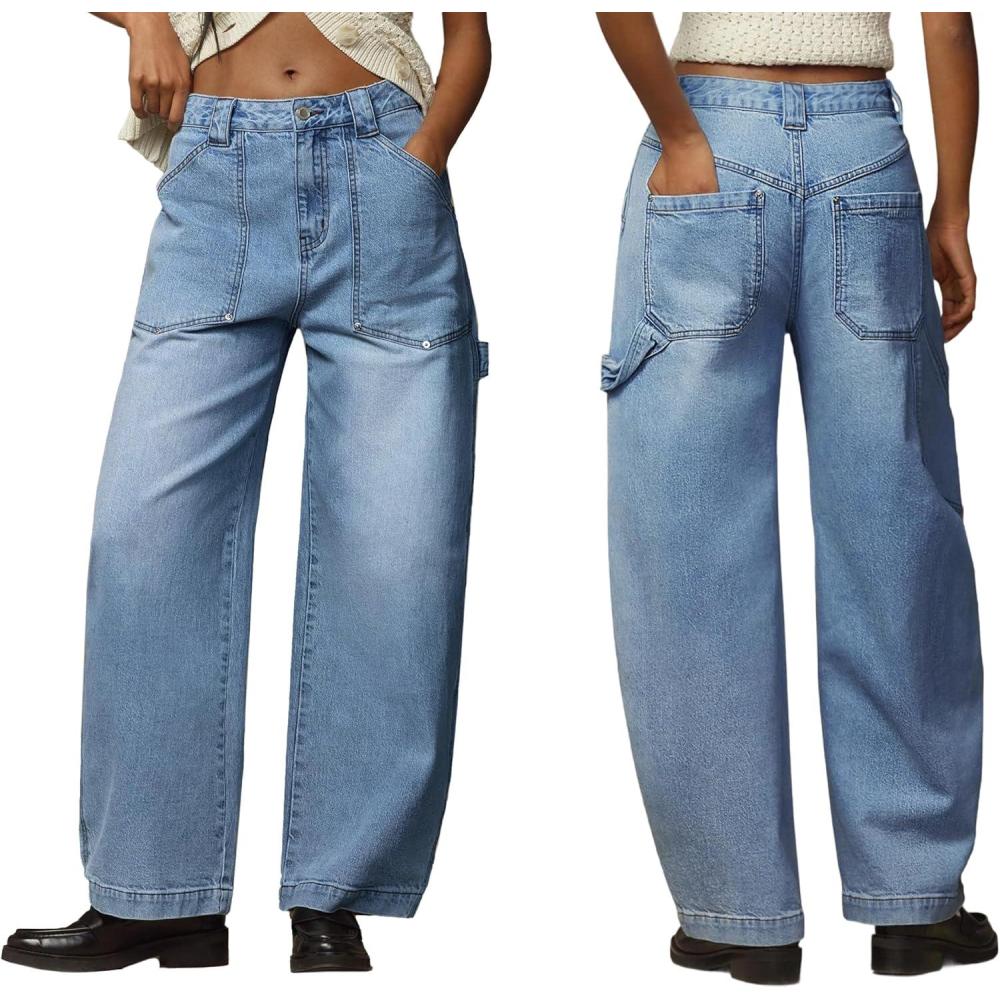 imageEMMIOL Womens Jorts Denim Shorts Y2k Vintage Baggy Mid Rise Bermuda Jeans Summer Knee Length Jort Short PantsSky Blue  Long Jeans