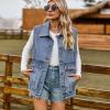 EMMIOL Womens Denim Vest, Jean Vest Top with Pockets, Baggy Streetwear Sleeveless Jacket, Vintage Y2k Trendy 2025