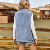 EMMIOL Womens Denim Vest, Jean Vest Top with Pockets, Baggy Streetwear Sleeveless Jacket, Vintage Y2k Trendy 2025