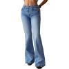 EMMIOL Women Bootcut Jeans Flare Jeans Mid-High Waisted Stretchy Jeans Trendy 90s Denim Pants(Blue-055)