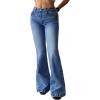 EMMIOL Women Bootcut Jeans Flare Jeans Mid-High Waisted Stretchy Jeans Trendy 90s Denim Pants(Blue-294)