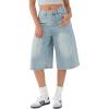 EMMIOL Women Jean Jorts Baggy Loose Fit Jean Shorts 2025 Summer Trendy Wide Leg Long Denim Shorts Y2K Clothes(Bb001-light Blue)