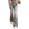EMMIOL Women’s Classic Straight Leg Jeans Stretchy High Waisted Flare Bell Bottom Jeans Basic Bootcut Denim Pants Trendy Fall(A-gray Black)