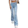EMMIOL Women’s Classic Straight Leg Jeans Stretchy High Waisted Flare Bell Bottom Jeans Basic Bootcut Denim Pants Trendy Fall(High Rise Light Blue)