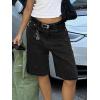 EMMIOL Women Jorts Shorts Wide Leg Baggy Jeans Mid-Low Waist Y2K Vintage Streetwear Denim Shorts