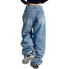 EMMIOL Baggy Jeans for Women, Wide Leg Jeans Plus Size Boyfriends Denim Pants, Y2K Vintage Style(A-light Blue)