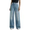 EMMIOL Baggy Jeans for Women, Wide Leg Jeans Plus Size Boyfriends Denim Pants, Y2K Vintage Style(B-light Blue)