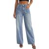 EMMIOL Baggy Jeans for Women, Wide Leg Jeans Plus Size Boyfriends Denim Pants, Y2K Vintage Style(D-blue Light)
