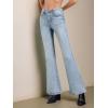 EMMIOL Stretchy Flare Jeans for Women High Waisted, Y2K Distressed Flared Denim Pants Bootcut, High Rise Elastic Waist Trendy Vintage 90s Grunge Streetwear Bell Bottoms