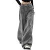 EMMIOL Jeans for Women Wide Leg Baggy Jeans Y2K Casual Loose Boyfriends Trousers Vintage Streetwear(6-grey)