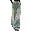EMMIOL Jeans for Women Wide Leg Baggy Jeans Y2K Casual Loose Boyfriends Trousers Vintage Streetwear(6-nostalgic Blue)