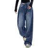 EMMIOL Jeans for Women Wide Leg Baggy Jeans Y2K Casual Loose Boyfriends Trousers Vintage Streetwear(Classic Blue)