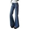 EMMIOL Mid-Low Rise Flare Jeans for Women, Y2K Baggy Boot Cut Flared Bootcut Wide Leg Womens Denim Pants Stretch(007-blue)