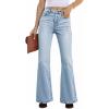 EMMIOL Stretchy Flare Jeans for Women High Waisted, Y2K Distressed Flared Denim Pants Bootcut, High Rise Elastic Waist Trendy Vintage 90s Grunge Streetwear Bell Bottoms