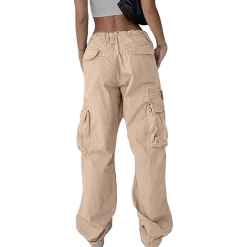 imageEMMIOL Cargo Pants for Women High Waisted with Pockets Y2K Streetwear Casual Tactical Travel Pants1camel