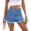 EMMIOL 2025 Jean Shorts for Women Basic Wash Stretchy Solid Denim Summer Hot Short Y2k Casual Jorts(Dark Blue-037)