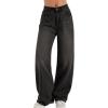 Women Baggy Jeans High Waisted Loose Fit Vintage Oversized Wide Leg Long Denim Pants Trousers(Bb001-black)