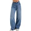 Women Baggy Jeans High Waisted Loose Fit Vintage Oversized Wide Leg Long Denim Pants Trousers(Bb001-dark Blue)
