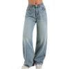 Women Baggy Jeans High Waisted Loose Fit Vintage Oversized Wide Leg Long Denim Pants Trousers(Bb001-light Blue)