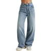 Women Baggy Jeans High Waisted Loose Fit Vintage Oversized Wide Leg Long Denim Pants Trousers(Bb002-dark Blue)