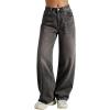 Women Baggy Jeans High Waisted Loose Fit Vintage Oversized Wide Leg Long Denim Pants Trousers(Bb002-deep Black)