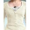 EMMIOL Long Sleeve Henley Shirts for Womens – V Neck Button Ribbed Knit Tops Slim Fit Casual Trendy Lace Tunics Blouse(2-apricot)