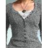 EMMIOL Long Sleeve Henley Shirts for Womens – V Neck Button Ribbed Knit Tops Slim Fit Casual Trendy Lace Tunics Blouse(2-grey Ash)