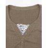 EMMIOL Long Sleeve Henley Shirts for Womens – V Neck Button Ribbed Knit Tops Slim Fit Casual Trendy Lace Tunics Blouse(2-khaki)