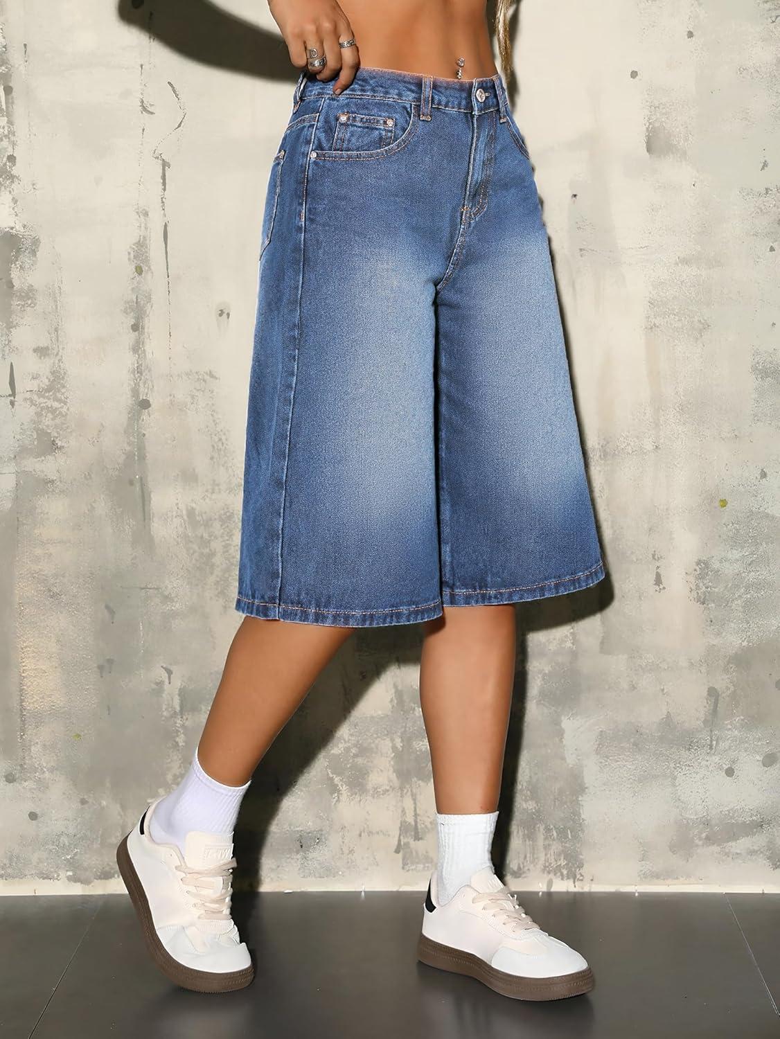 image:imageEMMIOL Jorts for Women Baggy Jean Shorts High Waisted Wide Leg Denim Shorts Y2k Bermudas