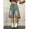 EMMIOL Jorts for Women Baggy Jean Shorts High Waisted Wide Leg Denim Shorts Y2k Bermudas