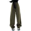 EMMIOL Wide Leg Sweatpants for Women, High Waisted Baggy Joggers, Barrel Leg Lounge Pants with Pockets(Bottle Green)