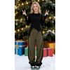 EMMIOL Wide Leg Sweatpants for Women, High Waisted Baggy Joggers, Barrel Leg Lounge Pants with Pockets(Green)