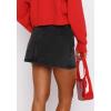 EMMIOL Women Denim Skort Skirt Stretchy Mid Waist Y2K Sexy Mini Skirts Dressy Casual Jean Skorts(Black)