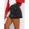 EMMIOL Women Denim Skort Skirt Stretchy Mid Waist Y2K Sexy Mini Skirts Dressy Casual Jean Skorts(Black)
