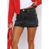 EMMIOL Women Denim Skort Skirt Stretchy Mid Waist Y2K Sexy Mini Skirts Dressy Casual Jean Skorts(Black)