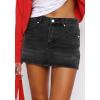 EMMIOL Women Denim Skort Skirt Stretchy Mid Waist Y2K Sexy Mini Skirts Dressy Casual Jean Skorts(Black)
