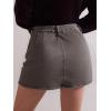 EMMIOL Women Denim Skort Skirt Stretchy Mid Waist Y2K Sexy Mini Skirts Dressy Casual Jean Skorts(Black-gray)