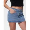 EMMIOL Women Denim Skort Skirt Stretchy Mid Waist Y2K Sexy Mini Skirts Dressy Casual Jean Skorts(Blue)