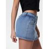 EMMIOL Women Denim Skort Skirt Stretchy Mid Waist Y2K Sexy Mini Skirts Dressy Casual Jean Skorts(Blue)