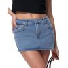 EMMIOL Women Denim Skort Skirt Stretchy Mid Waist Y2K Sexy Mini Skirts Dressy Casual Jean Skorts(Blue)