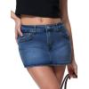 EMMIOL Women Denim Skort Skirt Stretchy Mid Waist Y2K Sexy Mini Skirts Dressy Casual Jean Skorts(Dark Blue)